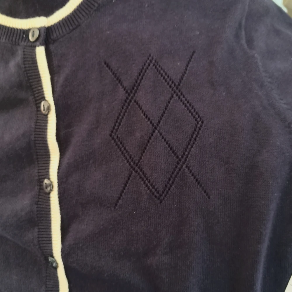 JH Collectibles Argyle NWT short 19 p2 p sleeve Cardigan Sweater / sm petite - Picture 4 of 5